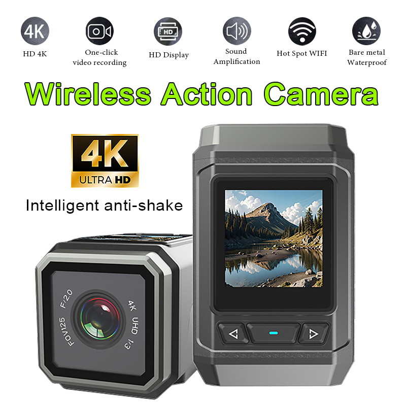Helmet Camera 4K Wifi - Caméra d'action HD 4K sans fil
