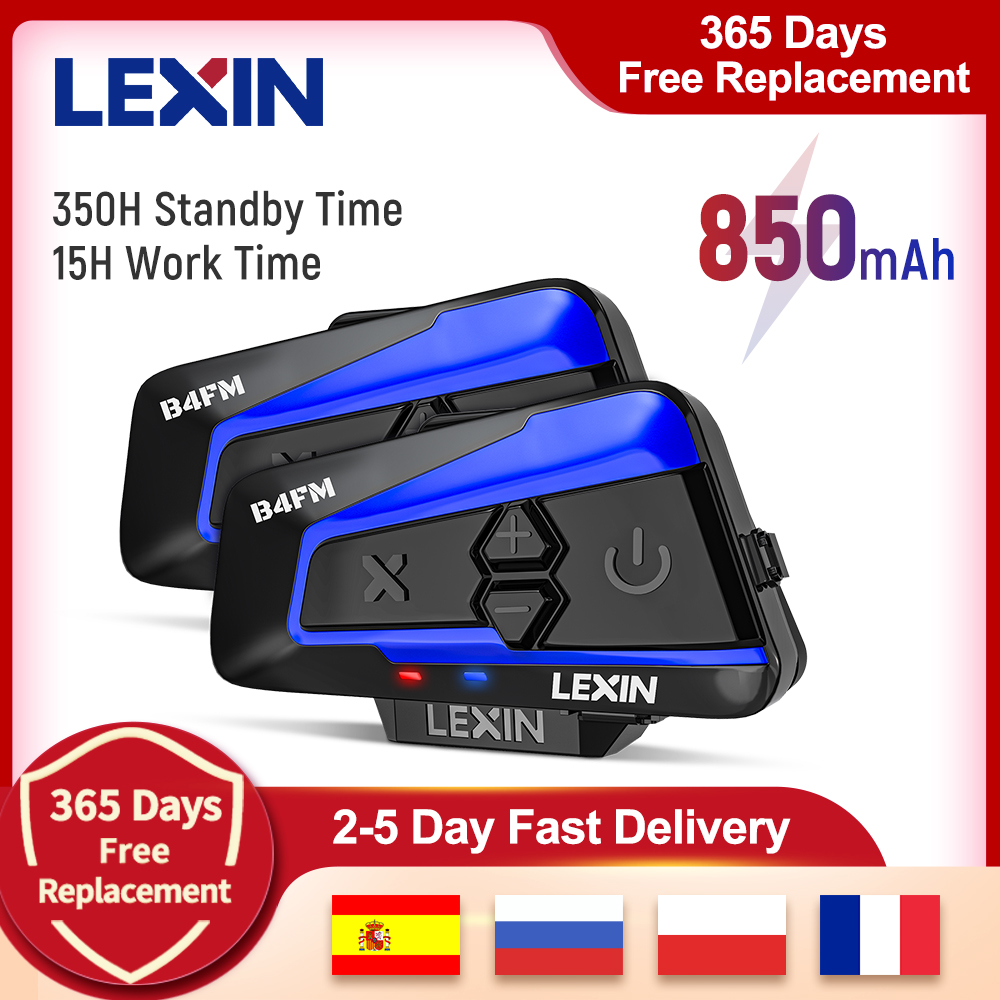 Motorcycle Intercom With Fm Radio - Casque de moto Bluetooth Lexin avec