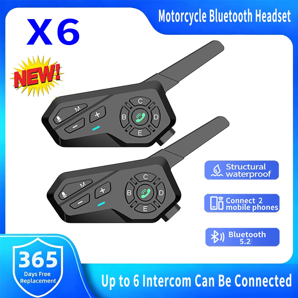 Motorcycle Helmet Intercom 6 Rider - Casque de moto X6 avec kit