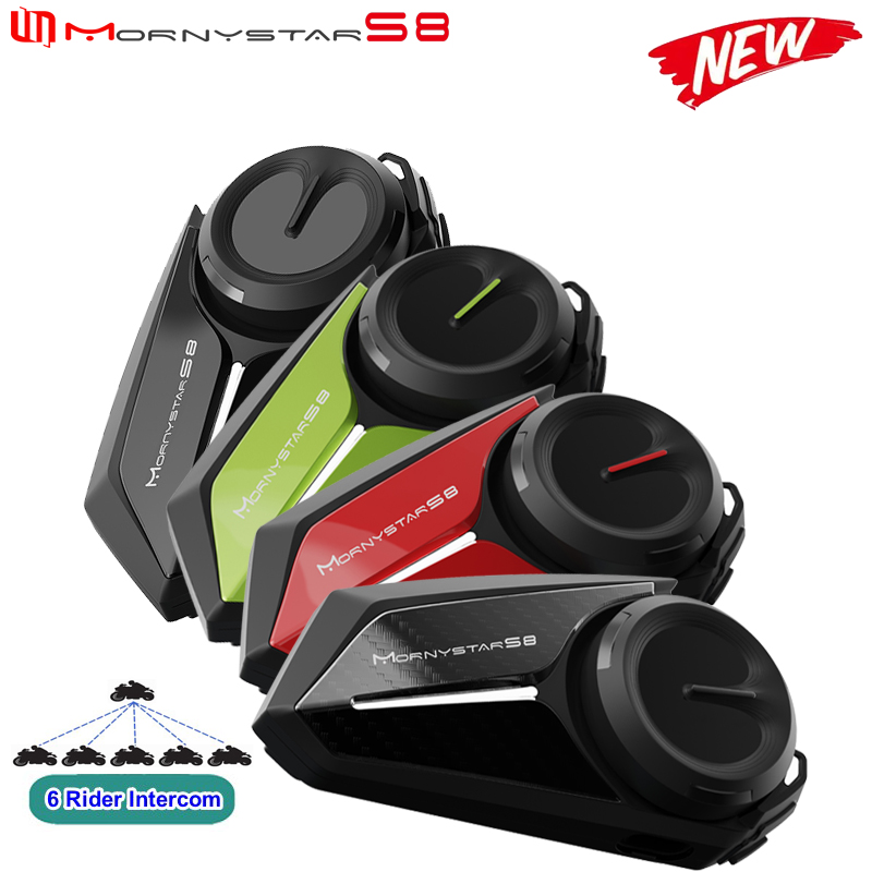 Motorcycle Intercom Mesh 2000M - Mornystar S8 interphone Bluetooth pour casque