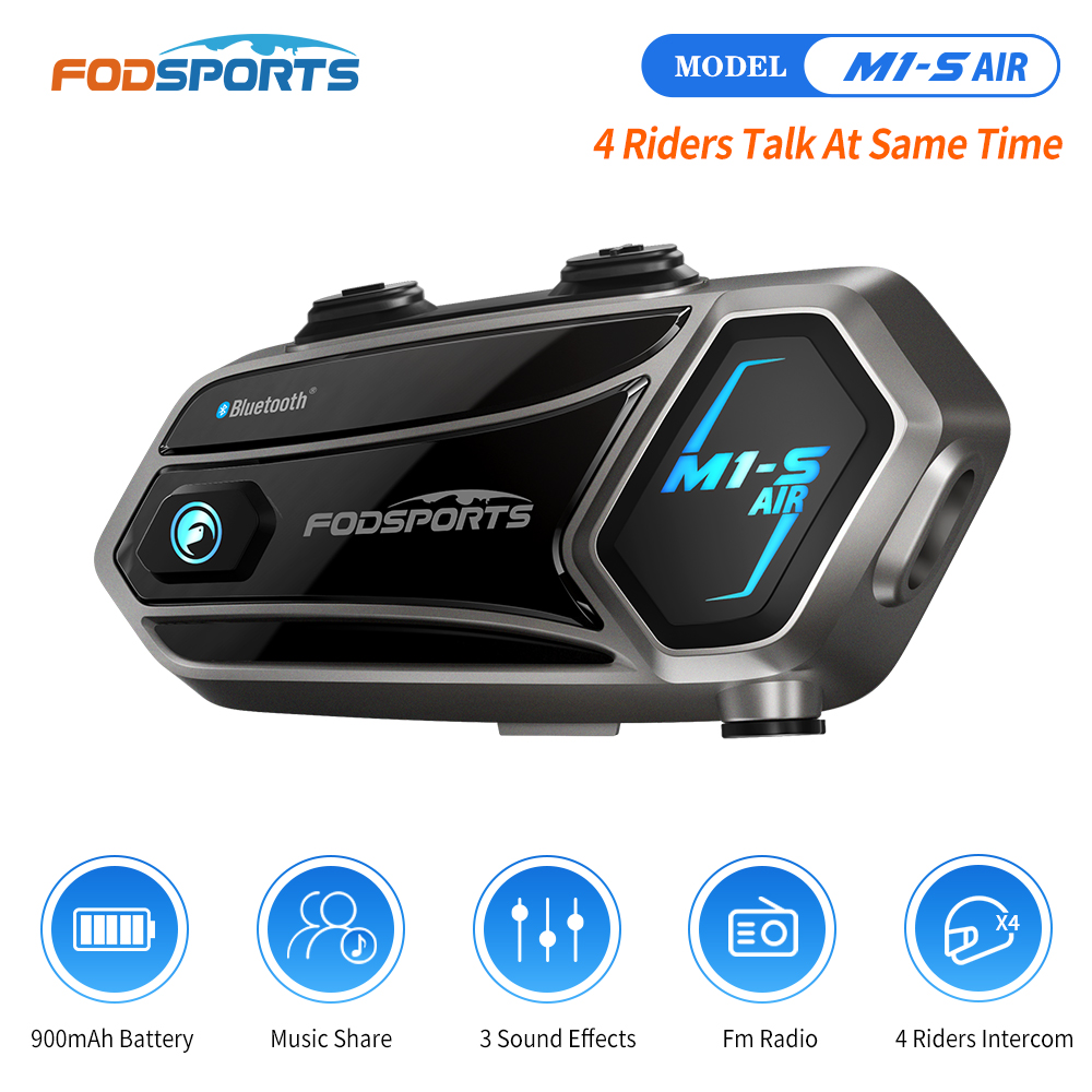 Motorcycle Intercom With Fm Radio - Fodsports M1-S Air Moto Intercom, Casque