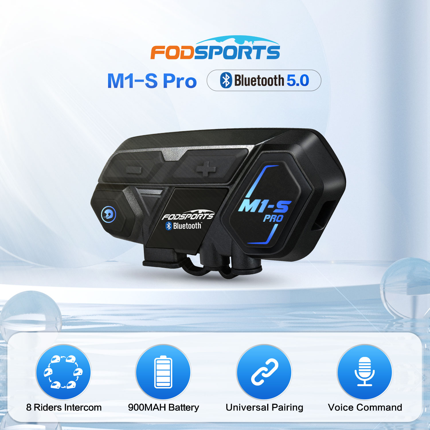 Motorcycle Intercom Mesh 2000M - Fodsports M1-S Pro Interphone Casque Moto