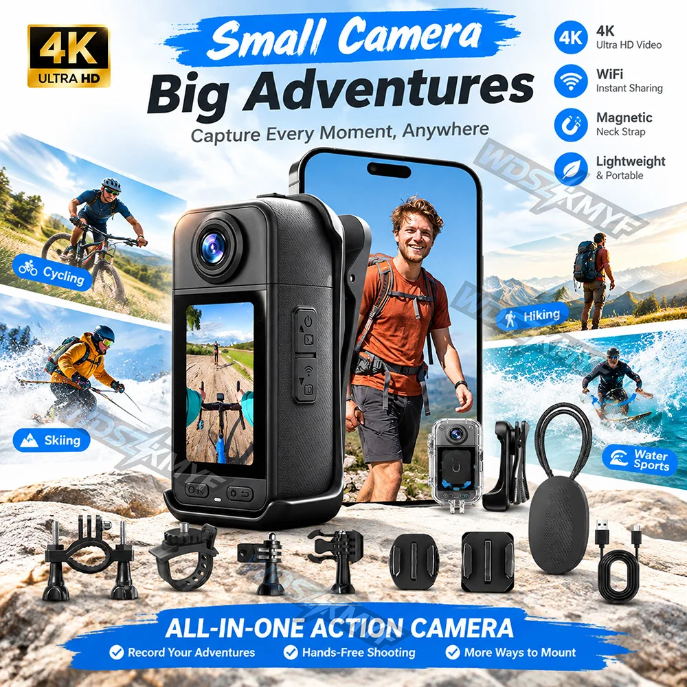 Helmet Camera 4K Wifi - Caméra d'action 4K, caméra POV de