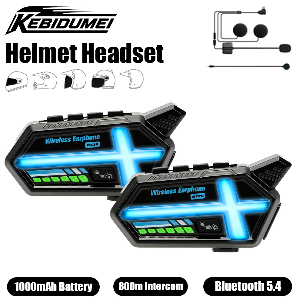 Bluetooth Headset Helmet 1000M - KEBIDUMEI BT26 casque casque haut-parleur Bluetooth