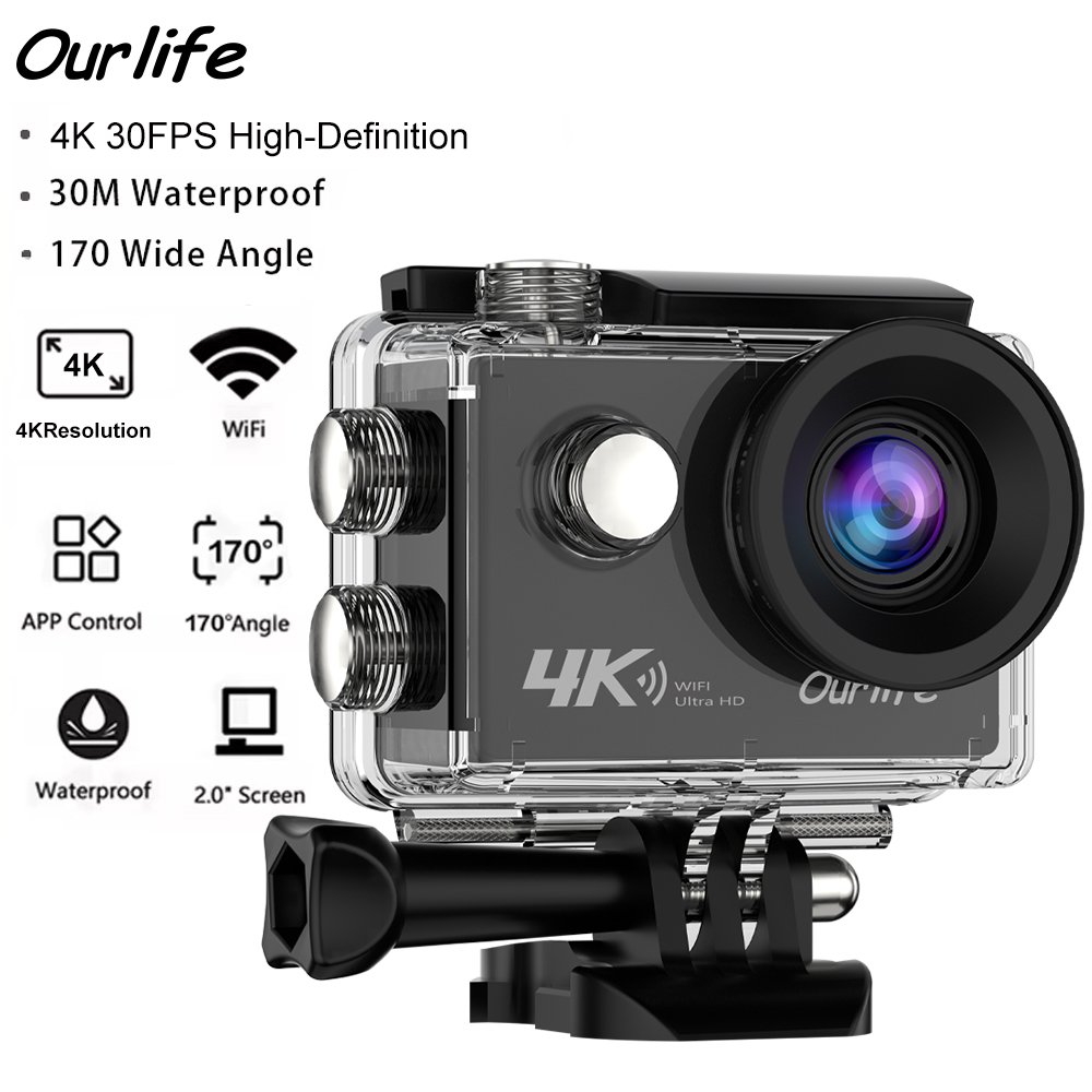 Helmet Communication System Camera - Ourlife 4K caméra d'action Ultra HD