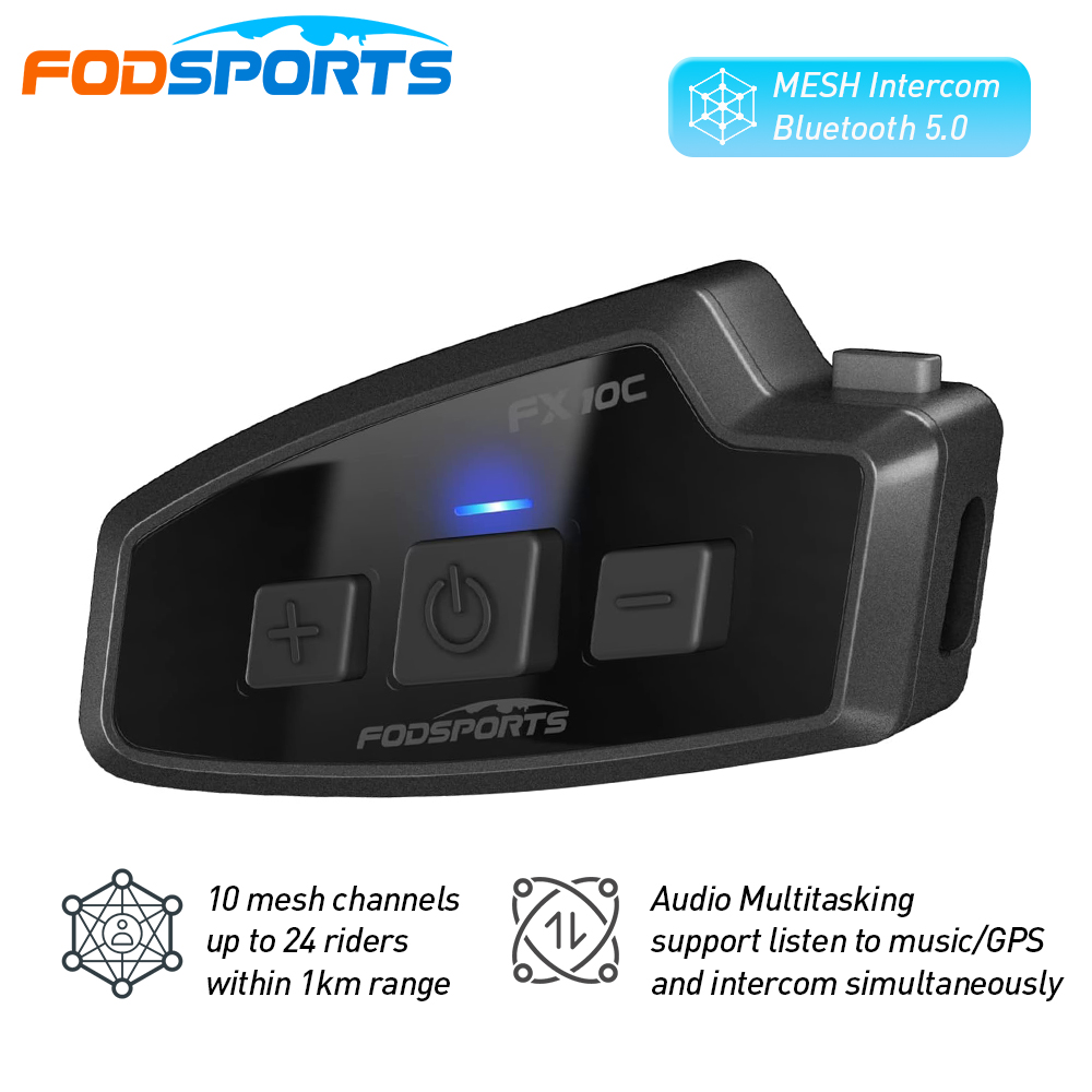 Bluetooth Headset Helmet 1000M - Fodsports-Casque d'interphone en maille pour moto,