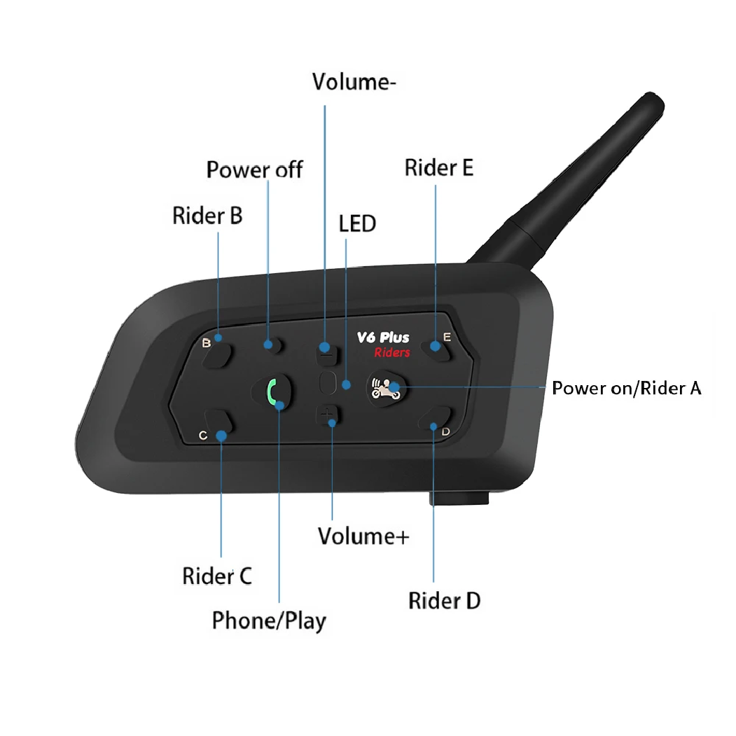 Casque de moto V6 PLUS avec in - Motorcycle Helmet Intercom 6 Rider avis et prix