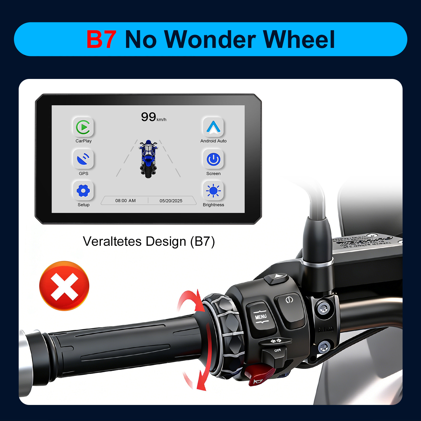 Carplay pour BMW XR M1000 R120 - Motorcycle Gps Navigator Waterproof avis et prix