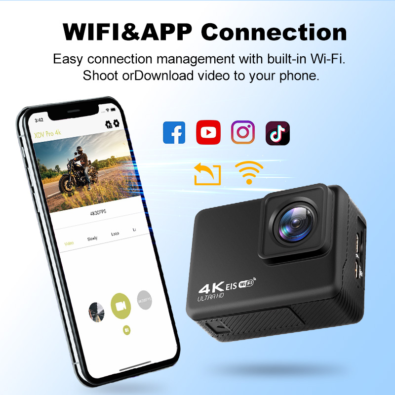 Caméra d'action anti-trembleme - Helmet Camera 4K Wifi avis et prix