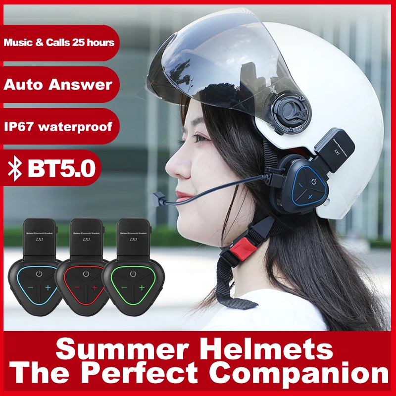Casque de moto LX1 d'été avec  - Motorcycle Intercom With Fm Radio avis et prix