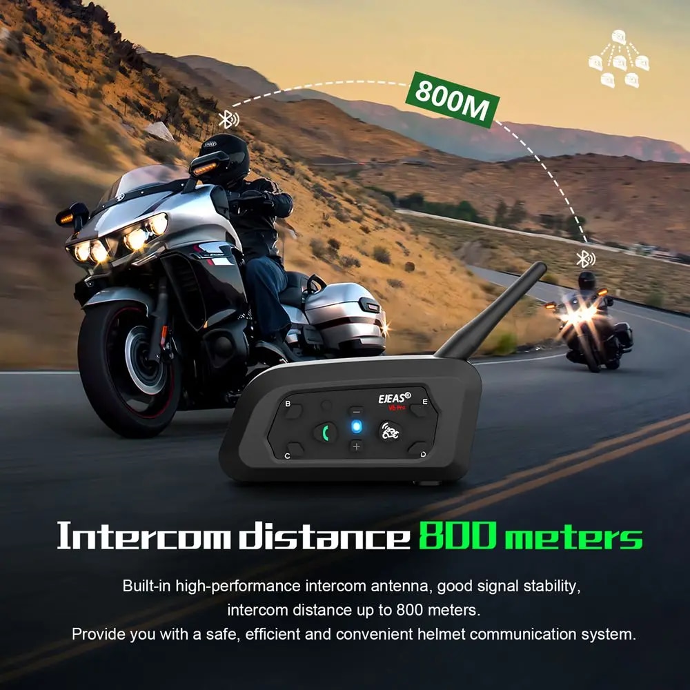 EJEAS V6 PRO + Moto Interphone - Motorcycle Helmet Intercom 6 Rider avis et prix