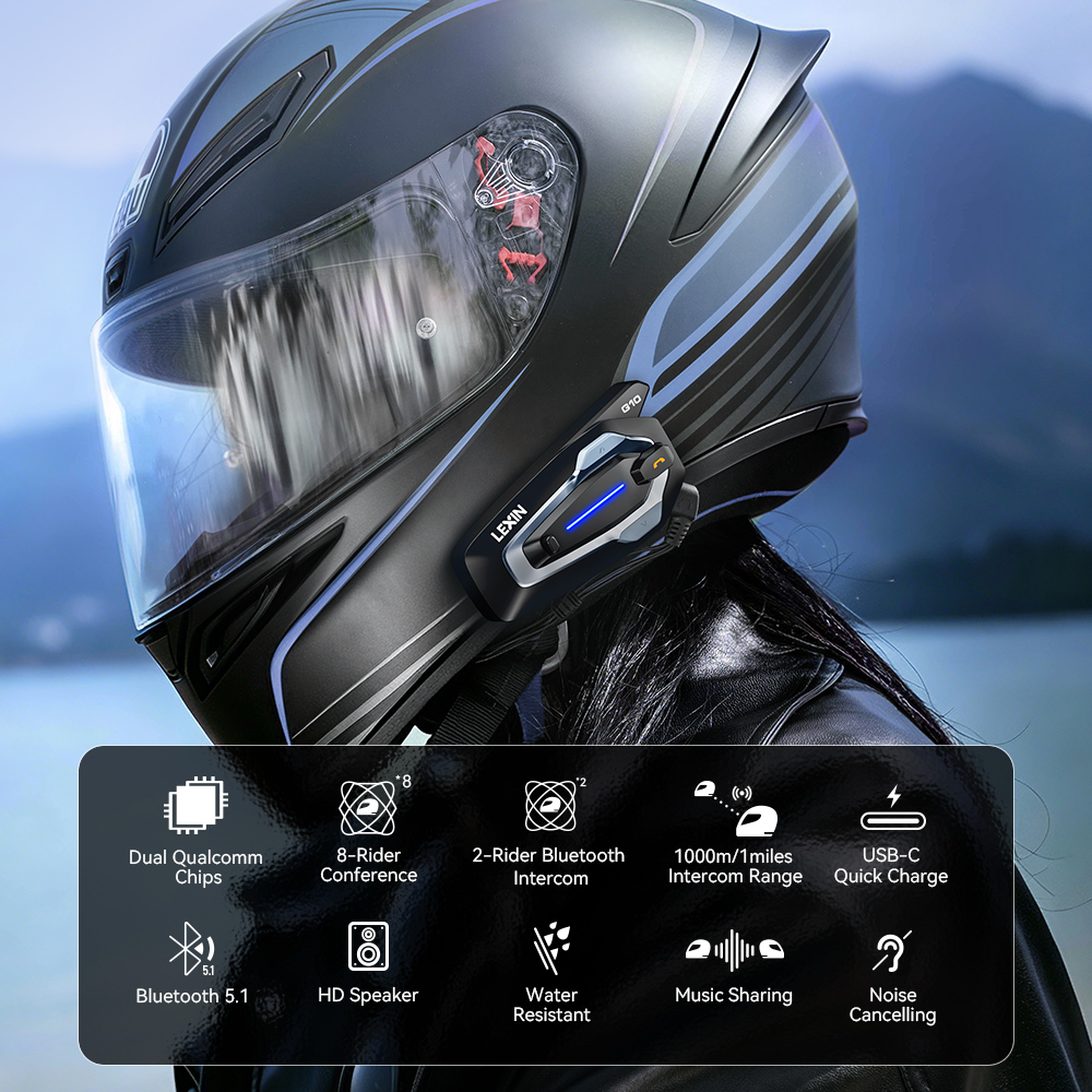 NEW-LEXIN G10 Intercom pour Ca - Motorcycle Intercom With Fm Radio avis et prix