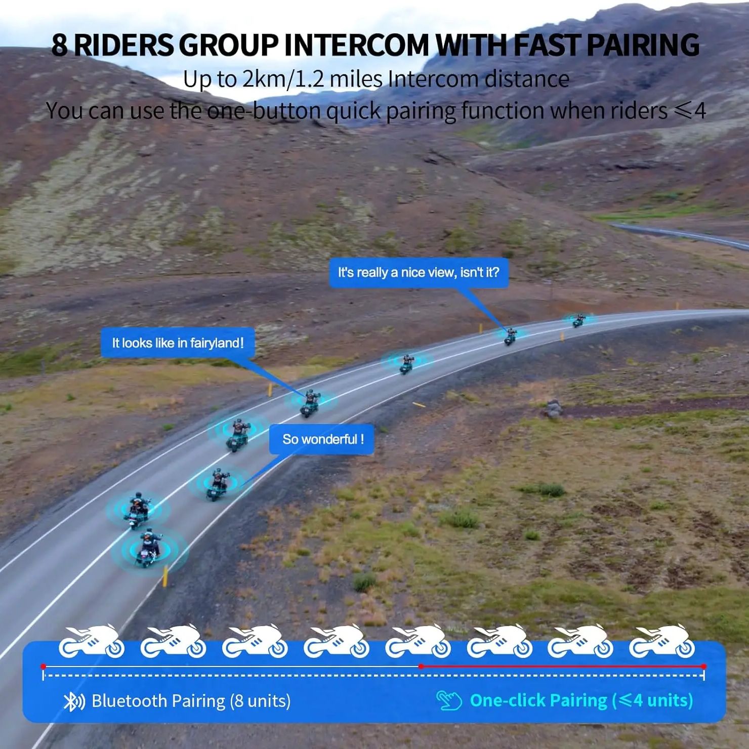 Intercom Bluetooth pour casque - Motorcycle Intercom Group 10 Riders avis et prix
