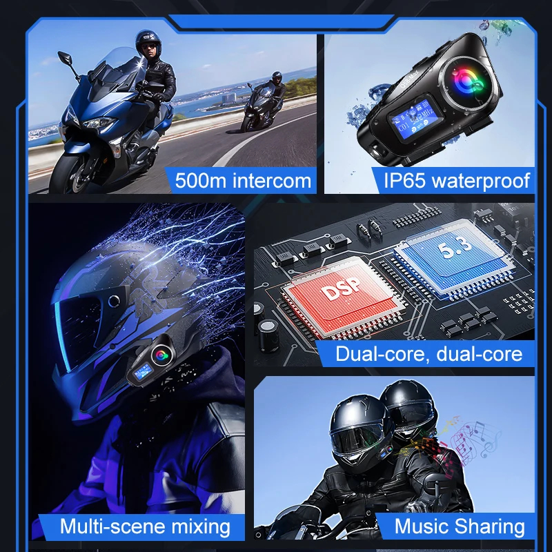 Casque de moto avec casque Blu - Motorcycle Intercom With Fm Radio avis et prix