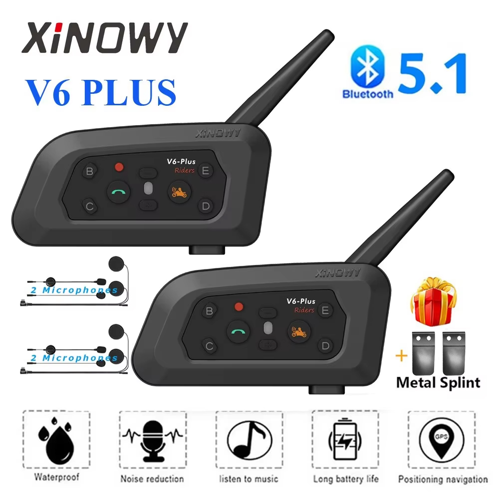 XINOWY V6 Plus Moto Casque Blu - Motorcycle Helmet Intercom 6 Rider avis et prix