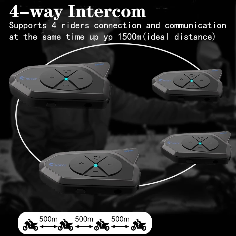GOCOM4-Oreillette Bluetooth po - Motorcycle Intercom With Fm Radio avis et prix