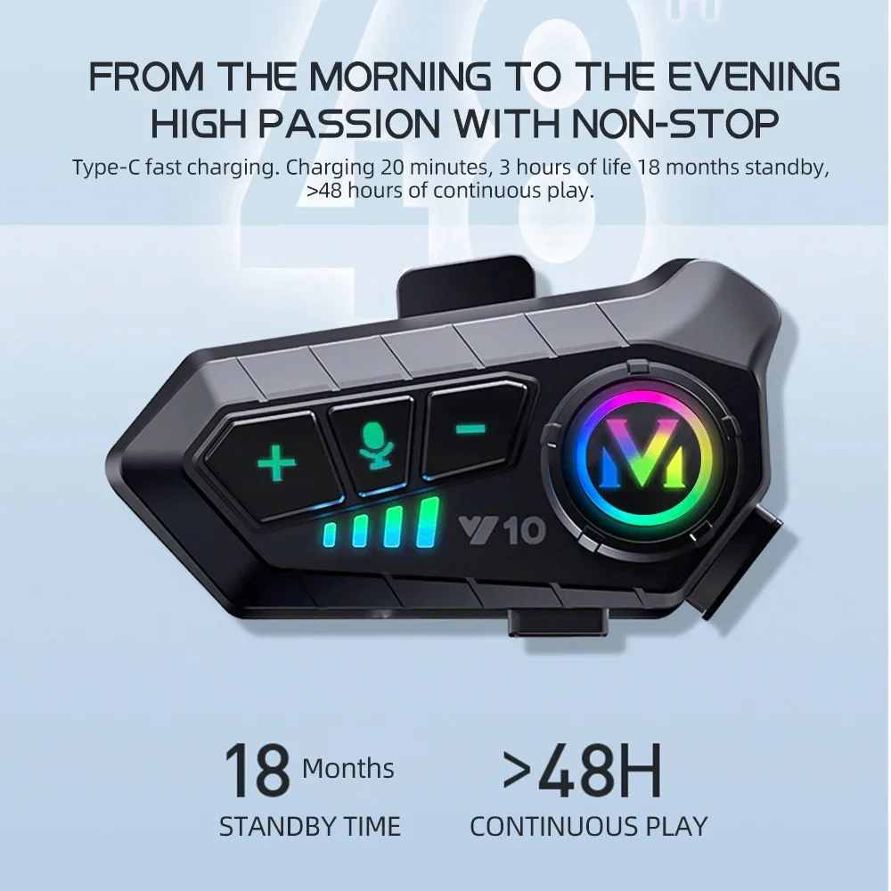 Casque Bluetooth 5.3 pour moto - Motorcycle Intercom With Fm Radio avis et prix